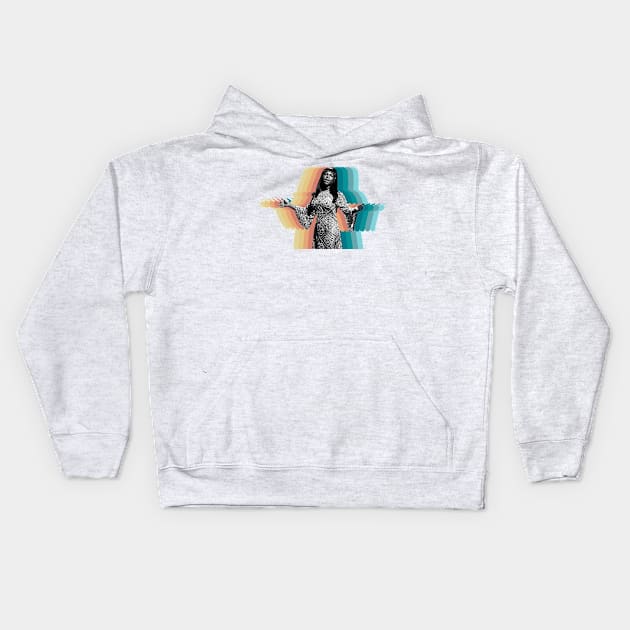 Aretha Franklin Kids Hoodie by Oges Rawon